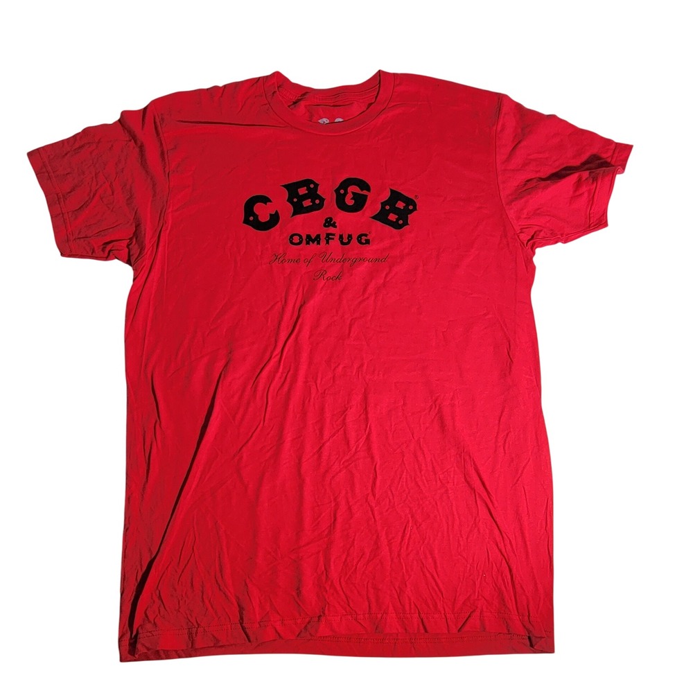 CBGB OMFUG Home of Underground Rock Red Graphic T-Shirt Mens Large NYC Punk